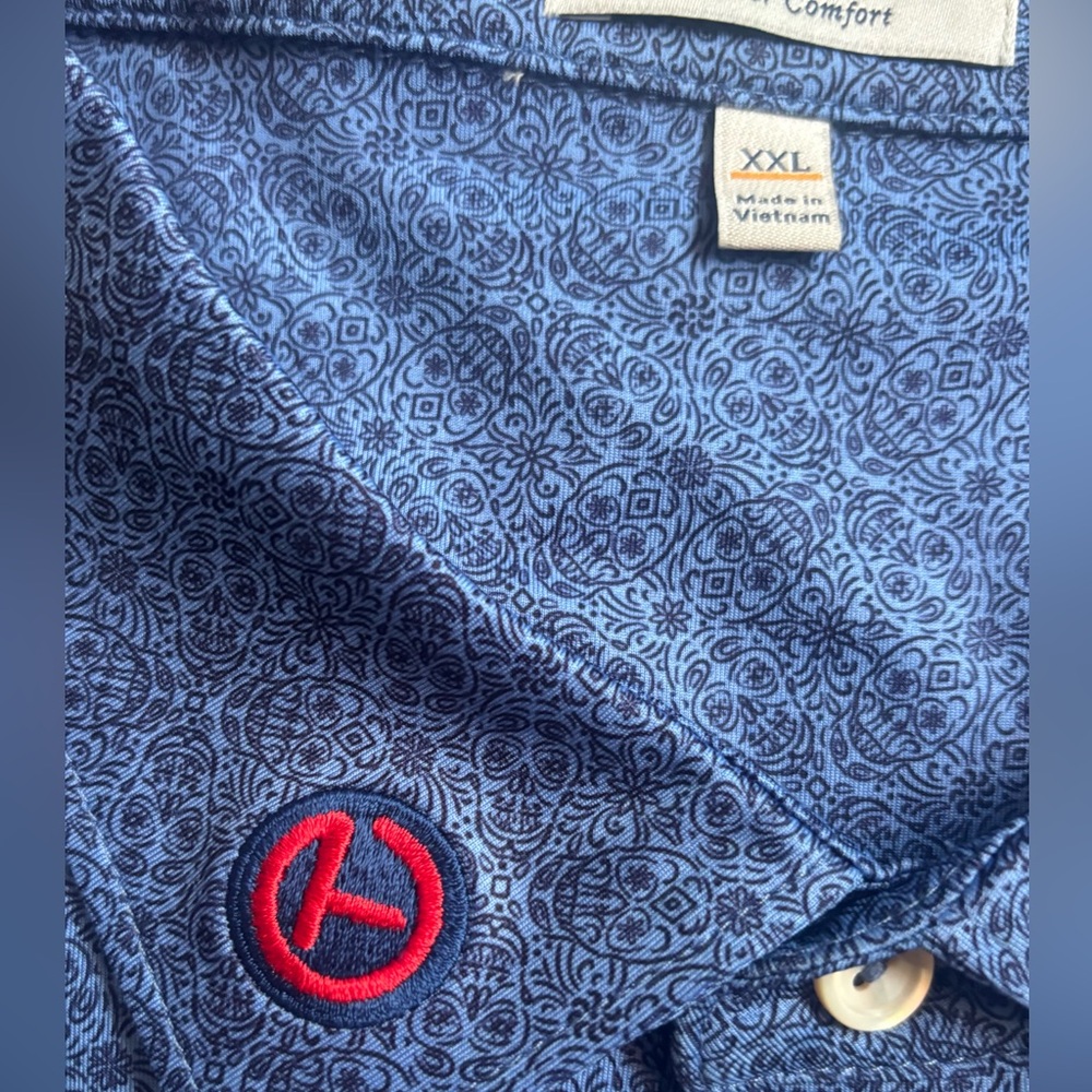 SCOTTY CAMERON GALLERY Circle T Summer Comfort Wild Bull Skulls Polo XXL Blue - Picture 4 of 4